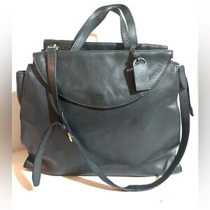 Kate spade Saturday navy blue Elegant Black Leather Tote Bag